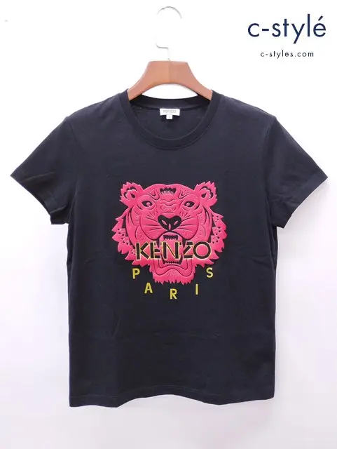 KENZO ケンゾー Tシャツ L ブラック系 タイガーロゴプリント