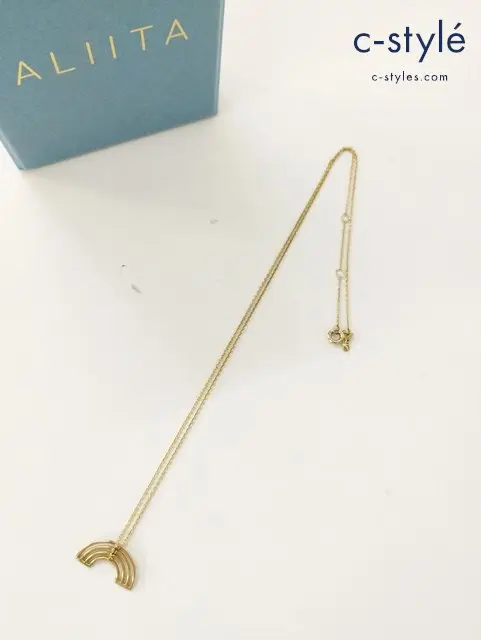 ALIITA アリータ ネックネス ゴールド 虹 レインボー 9KT 約1.78g