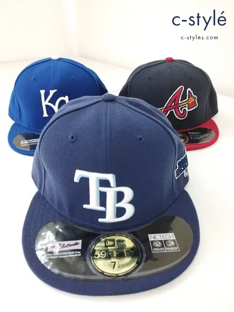 NEW ERA ニューエラ キャップ 7・1/4 57.7cm 59FIFTY MLB タンパベイレイズ 他 計3点
