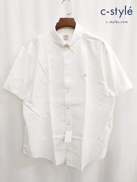 Brooks Brothers ブルックスブラザーズ 半袖シャツ XL ホワイト 綿100％
