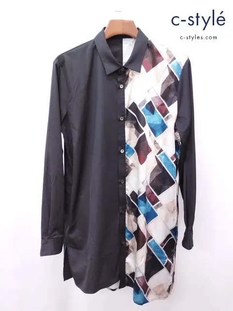 NO ID. ノーアイディー ロングシャツ ONE ブラック系 アシンメトリー 447006-453S