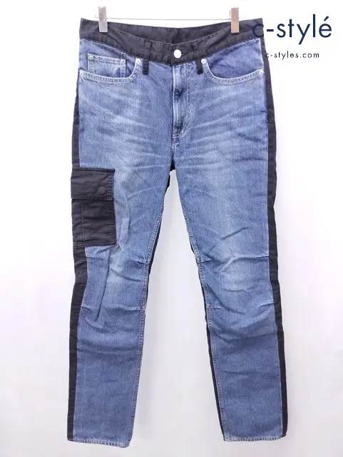 HYSTERIC GLAMOUR ヒステリックグラマー デニムパンツ 30 インディゴ×ブラック USED加工