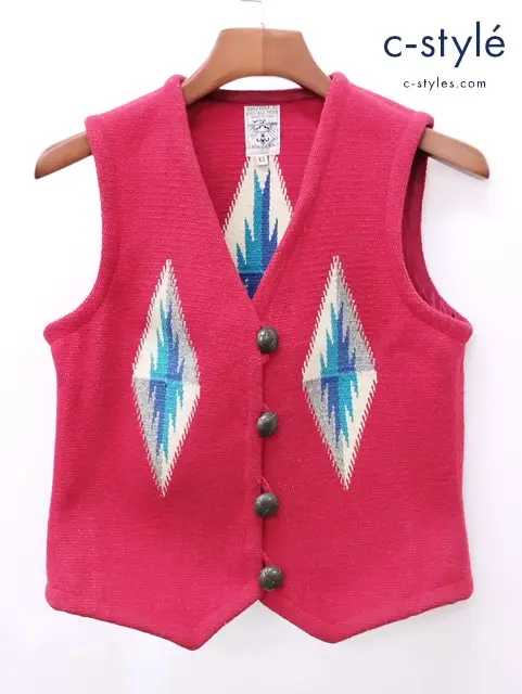 ORTEGA’S オルテガ チマヨベスト XS レッド系 ウール100%