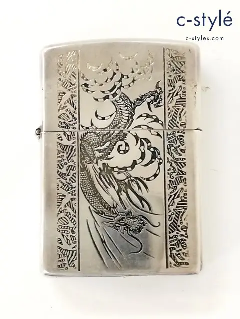 ZIPPO ジッポー オイルライター 雲竜 2面 シルバー ’92
