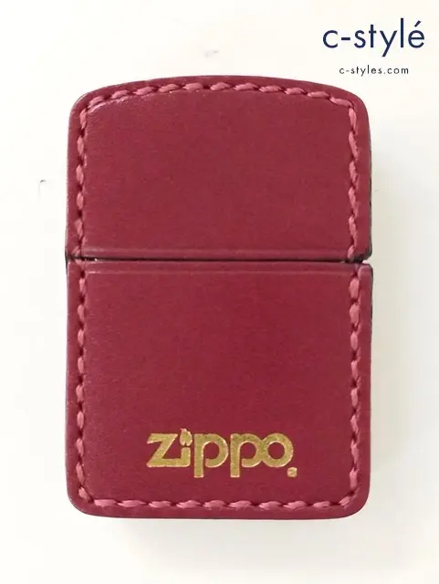 ZIPPO ジッポー オイルライター 革巻き マルーン レッド系 ’94
