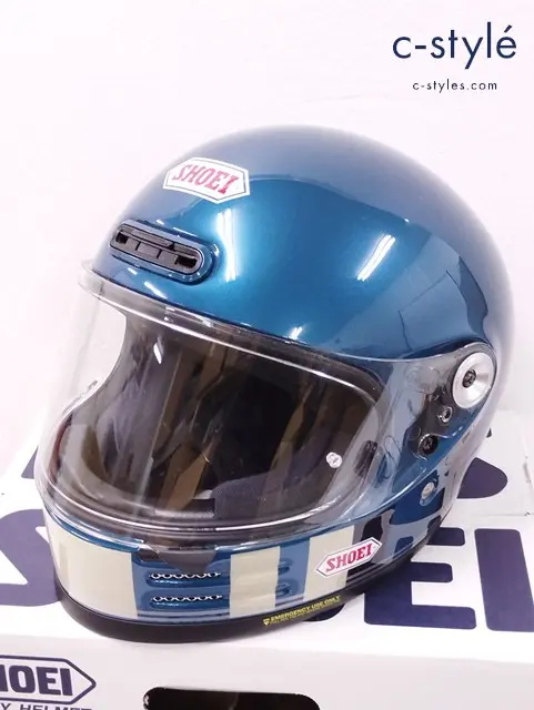 SHOEI ショウエイ ヘルメット S 55-56cm ブルー×ブラック Glamster RESURRECTION TC-2