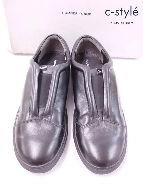 NUMBER (N)INE ナンバーナイン スムースレザースリッポンスニーカー 27.0cm ブラック 118470002
