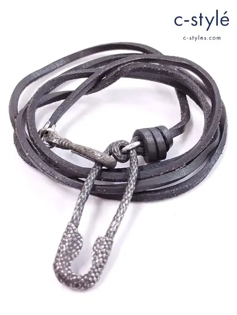 Andrea D’amico アンドレアダミコ ブレスレット ブラック BRACCIALE SPILLA LACCIO CUOIO