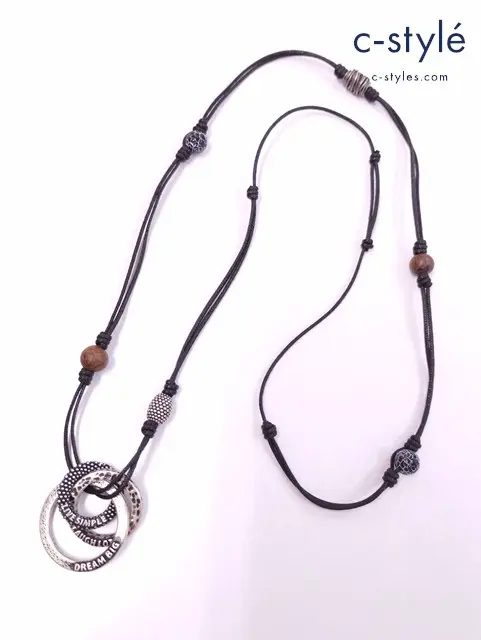 Andrea D’amico アンドレアダミコ ネックレス ブラック×シルバー COLLANA CIONDOL O TRE ANELLI