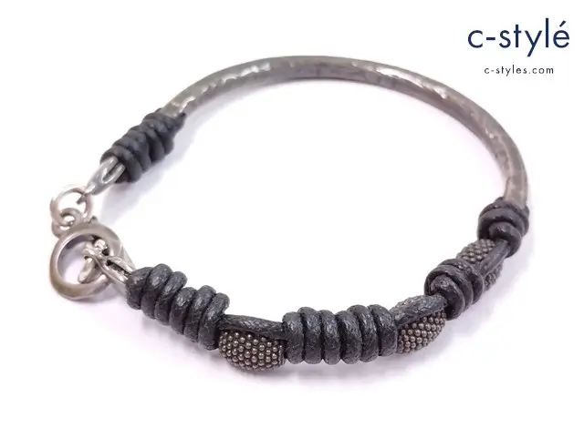 Andrea D’amico アンドレアダミコ ブレスレット ブラック×シルバー BRACCIALE SEMIRIGIDO