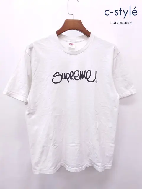 Supreme シュプリーム Tシャツ L ホワイト 綿100% USA製 ハンドスティル