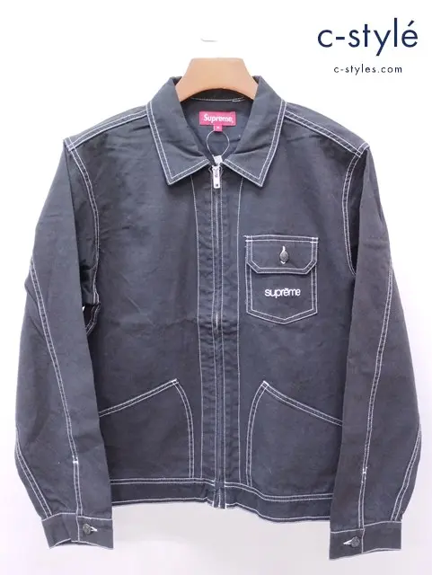 Supreme シュプリーム ジャケット M ブラック CONTRAST STITCH WORK JACKET