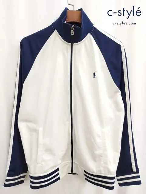 Polo Ralph Lauren ポロラルフローレン トラックジャケット M ホワイト×ネイビー ジャージ