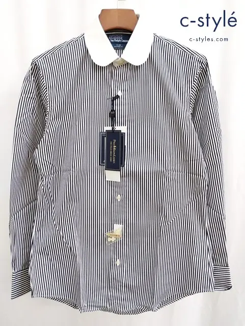 Polo Ralph Lauren ポロラルフローレン シャツ 39-82 ホワイト×ブラック ストライプ HD-RL-KA-3492