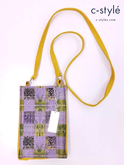 JANTJE ONTEMBAAR ヤンチェオンテンバール ショルダーバッグ パープル系×イエロー チェック柄 JO-BG-004