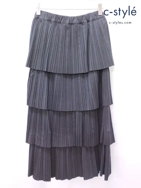 JANTJE ONTEMBAAR×FUMIE TANAKA スカート 2 ブラック プリーツ FTA-JO08 レディース