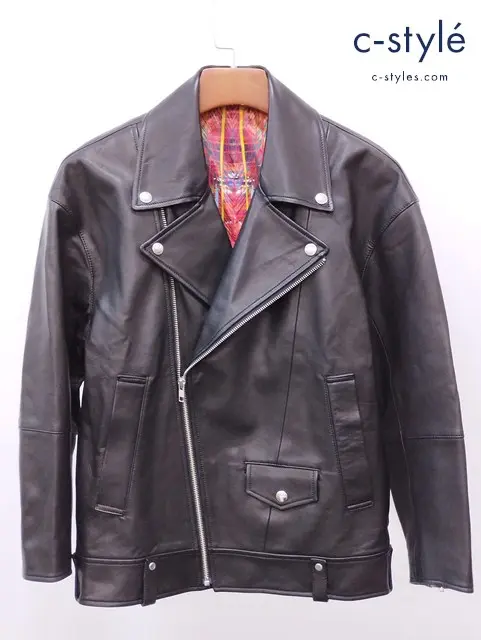 JANTJE ONTEMBAAR ヤンチェオンテンバール レザーライダースジャケット S ブラック Raru+ 80028JO