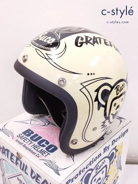 Buco×GRATEFUL DEAD ブコ×グレイトフルデッド ヘルメット EXTRA SMALL 54-55cm クリーム系 BEAR XING