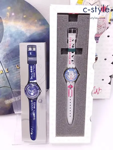 swatch スウォッチ 腕時計 SUN & MOON ブルー系 / Wristory Surprise 宇宙犬ライカ シルバー系×ブルー系 クォーツ
