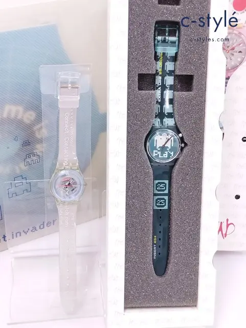 swatch スウォッチ 腕時計 Net Invader シルバー×クリア / Wristory Surprise Monster Game ブルー系 クォーツ