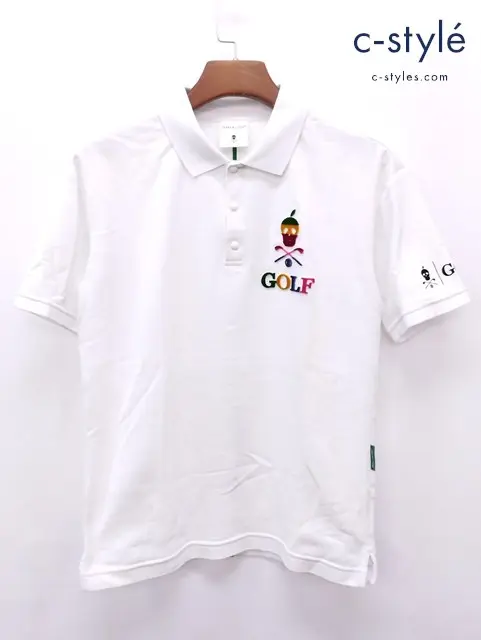 MARK&LONA マーク＆ロナ ポロシャツ 46 ホワイト スカル Gerald Polo MLM-2A-AP04 ゴルフ