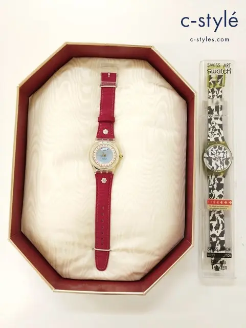 swatch スウォッチ 腕時計 ROI Soleil レッド×ホワイト系 FLAECK ブラック×ホワイト クオーツ