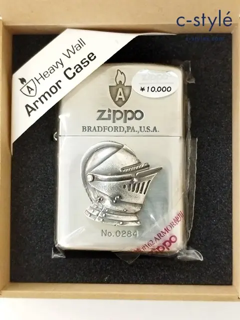 ZIPPO ジッポー オイルライター 限定 HEAVY AROMOR 騎士 シルバー ’02 メタル貼り Great Helm