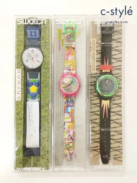 swatch スウォッチ 腕時計 クオーツ WALDGEIST SDB114 TOKYO MANGA GR133 他 計3点