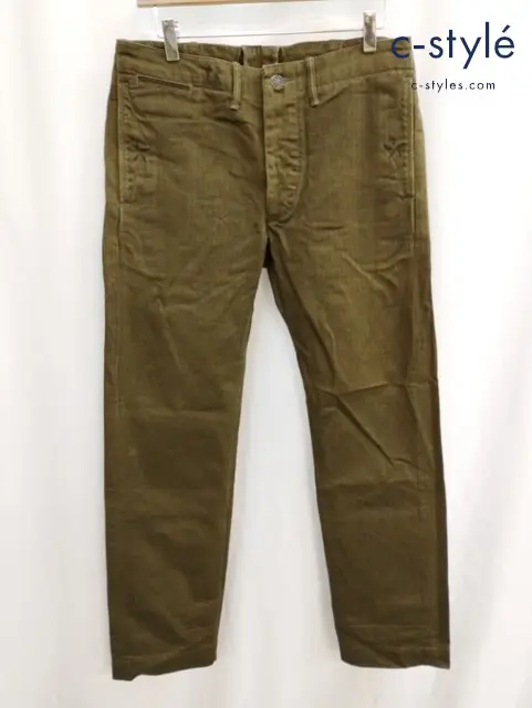 RRL ダブルアールエル パンツ 30 カーキ ボタンフライ 綿100%