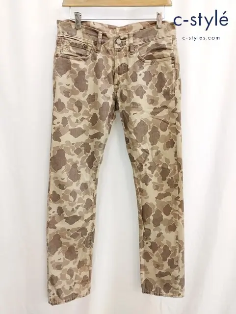 RRL ダブルアールエル パンツ 29 ベージュ系 ボタンフライ 迷彩柄 綿100% USA製