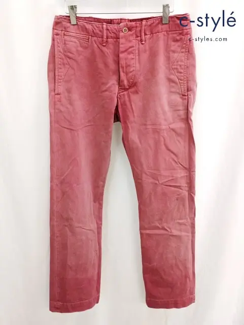 RRL ダブルアールエル パンツ 29 レッド ボタンフライ 綿100%