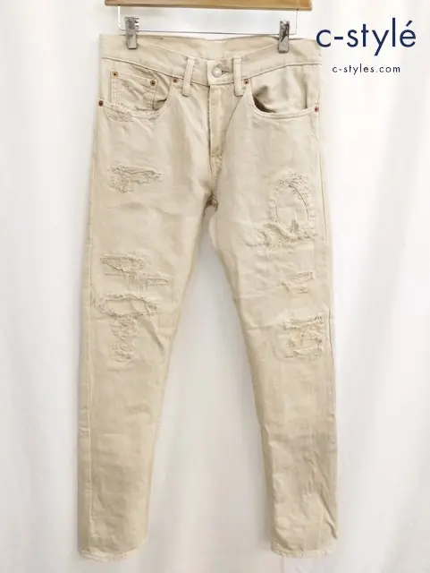 RRL ダブルアールエル パンツ 29 ベージュ系 綿100% ダメージ加工