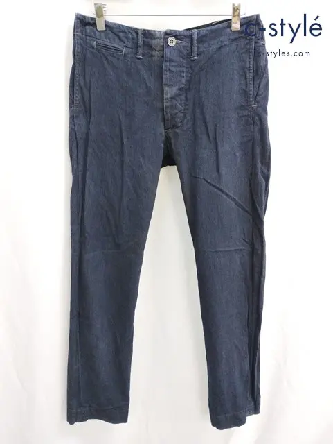 RRL ダブルアールエル パンツ 28 ネイビー系 ボタンフライ 綿100%