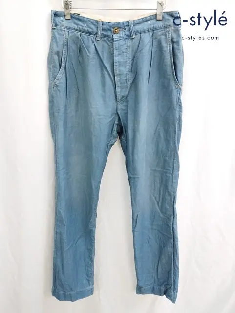 RRL ダブルアールエル パンツ 29 ブルー ボタンフライ