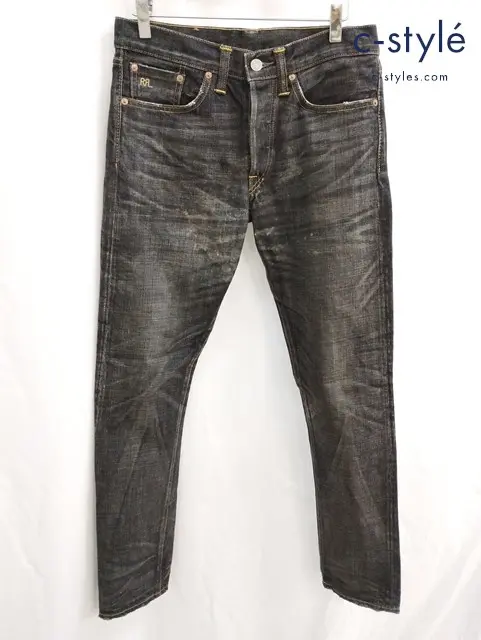 RRL ダブルアールエル デニムパンツ 29 ブラック ボタンフライ 綿100% USA製