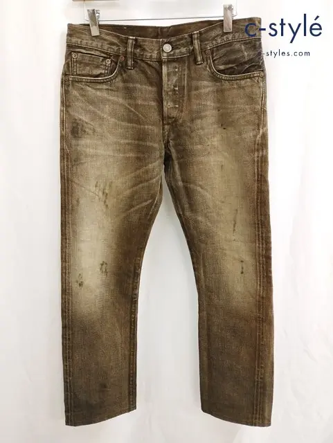 RRL ダブルアールエル デニムパンツ 30 ブラウン系 ボタンフライ 綿100% USA製