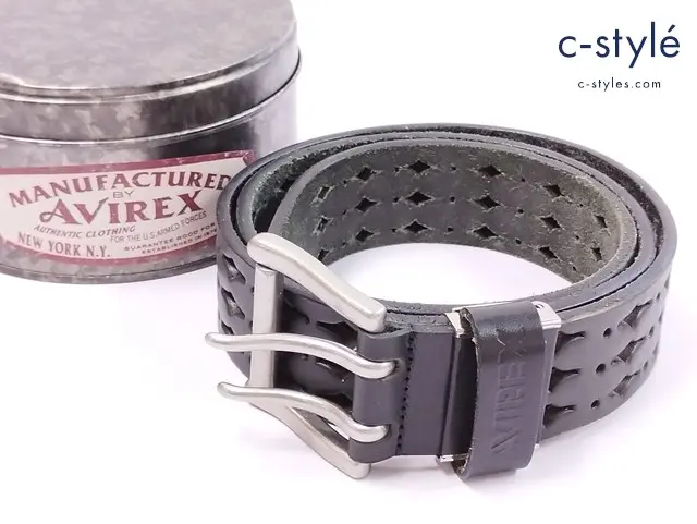 AVIREX×VINTAGE WORKS アヴィレックス×ヴィンテージワークス レザーベルト ブラック レザー