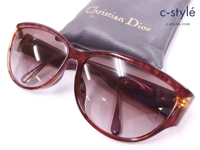 Christian Dior クリスチャンディオール サングラス 63□13 ブラウン系 2764A 80