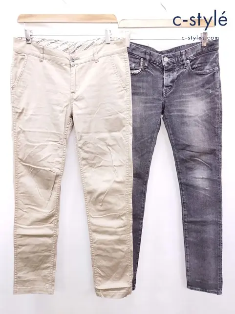 HYSTERIC GLAMOUR ヒステリックグラマー デニムパンツ チノパンツ M ブラック ベージュ 日本製