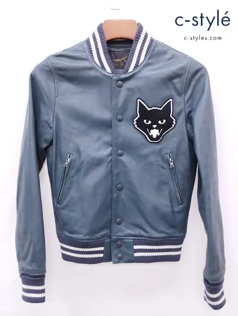 HYSTERIC GLAMOUR ヒステリックグラマー レザーブルゾン FREE ブルー系
