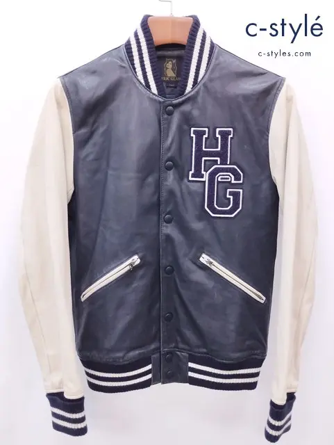 HYSTERIC GLAMOUR ヒステリックグラマー レザージャケット S ブラック×クリーム系 0213LB02