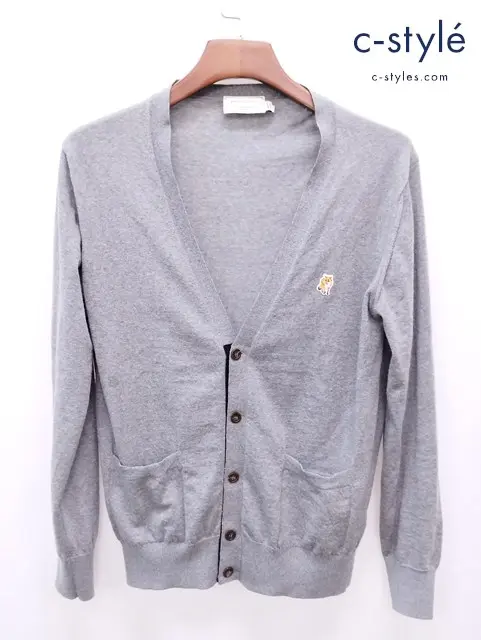 MAISON KITSUNE メゾンキツネ カーディガン S グレー イタリア製 毛100%