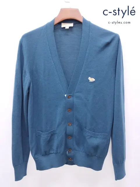 MAISON KITSUNE メゾンキツネ カーディガン M ブルー系 毛100%