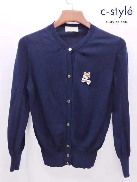 MAISON KITSUNE メゾンキツネ カーディガン M ネイビー 綿100% イタリア製 レディース