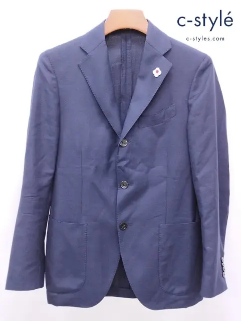 LARDINI ラルディーニ ジャケット 44 ネイビー 3B段返り JA32557AQ ウール100％ イタリア製