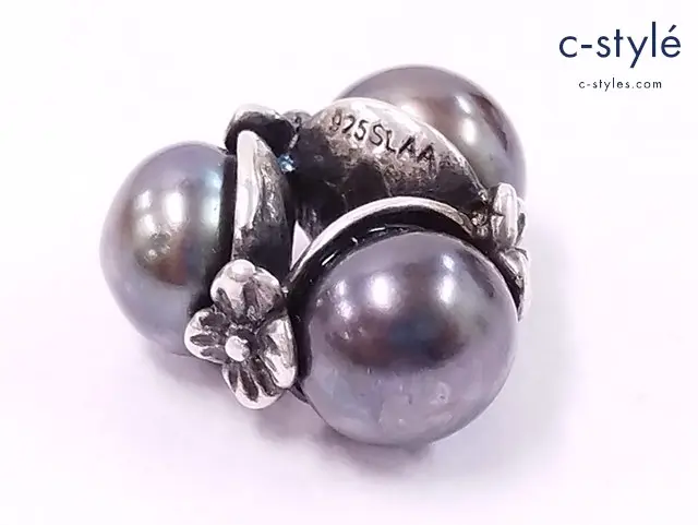 TROLLBEADS トロールビーズ ビーズ ブラック系×シルバー トリプルパール 925 S LAA