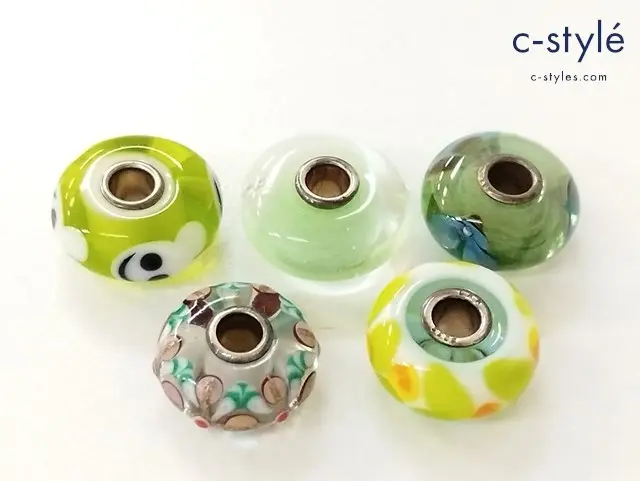 TROLLBEADS トロールビーズ ガラスビーズ 925 花 他 計5点