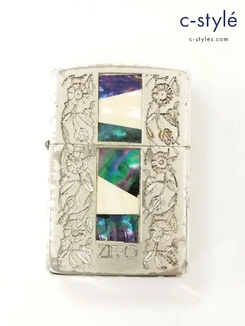 ZIPPO ジッポー オイルライター 花 2面加工 両面加工 シルバー ’91