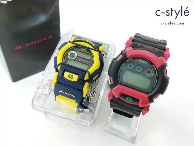 CASIO G-SHOCK 腕時計 イエロー×ネイビー系 レッド×ブラック DW-003X-9T DW-002R-4 クオーツ