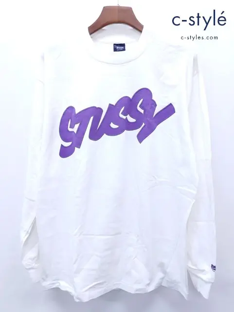 stussy ステューシー Tシャツ XL ホワイト 長袖 綿100% USA製